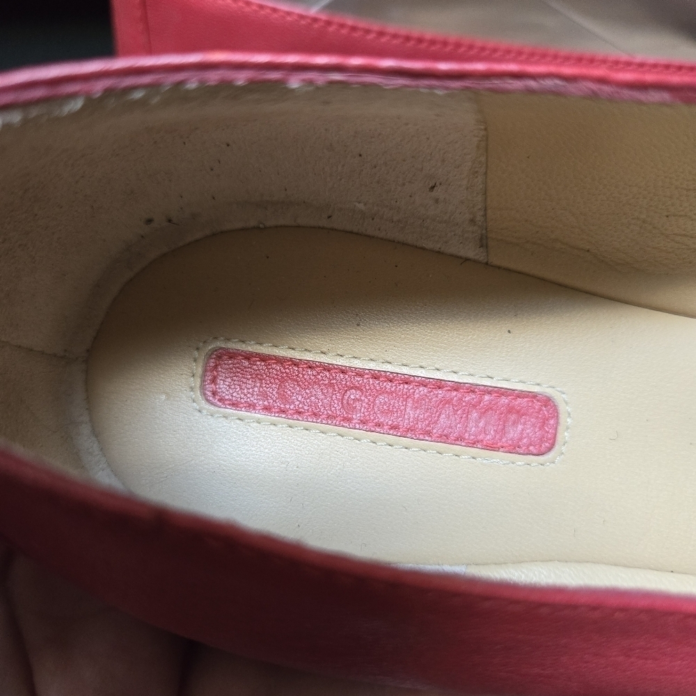 Longchamp Light Red/Coral Le Pliage Leather Ballet Flats - Picture 7 of 9